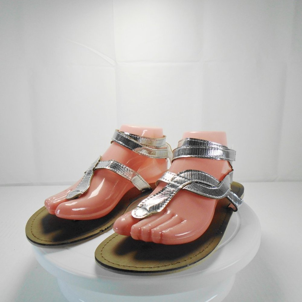 Pink Lady Silver Gladiator Thong Sandals
